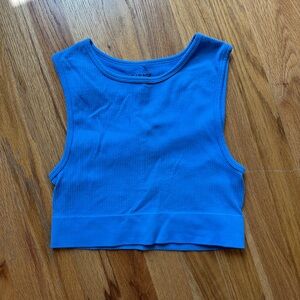 GARAGE high neck ribbed blue